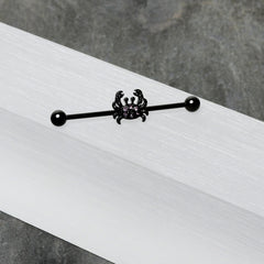 14G Purple Gem Black Chic Crab Industrial Barbell 38mm