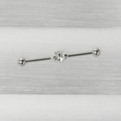 14G Clear Gem Bee Beautiful Insect Industrial Barbell 38mm