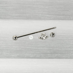 14G Clear Gem Bee Beautiful Insect Industrial Barbell 38mm