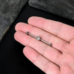 14G Clear Gem Bee Beautiful Insect Industrial Barbell 38mm