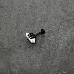 16G 5/16 White Howlite Black Claw Obelisk Labret Monroe Tragus