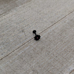 16G 5/16 Pink Gem Black Midnight Flower Labret Monroe Tragus