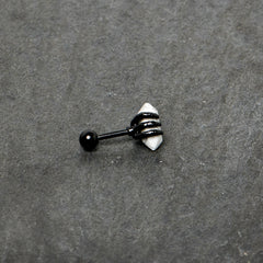 16G 1/4 White Howlite Black Claw Obelisk Cartilage Earring