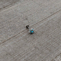 16G 5/16 Blue Gem Stylish Snowflake Labret Monroe Tragus