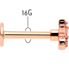 16G 5/16 Clear Gem Rose Gold Tone Opulent Butterfly Labret Tragus