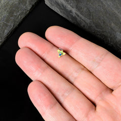 20G 7mm Blue Gem Tropic Fan L Shape Nose Ring