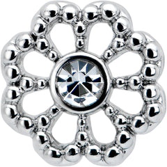 20G 7mm Clear Gem Epic Fabulous Flower L Shape Nose Ring