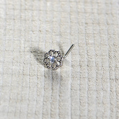 20G 7mm Clear Gem Epic Fabulous Flower L Shape Nose Ring