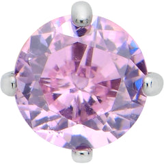 16G 5/16 Pink CZ ASTM F-136 Implant Grade Titanium Threadless Heart End Labret