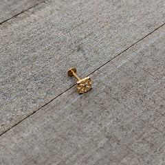 16G 5/16 Blue Gem Gold Tone Lacy Rhombus Labret Monroe Tragus
