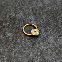 16G 3/8 Gold Tone Lacy Rhombus Hinged Segment Ring