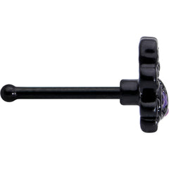 20G 1/4 Purple Gem Black Chic Crab Nose Bone