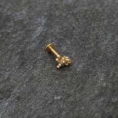 16G 5/16 Clear Gem Gold Hue Flying Dragonfly Labret Monroe Tragus