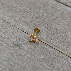 16G 5/16 Clear Gem Gold Hue Flying Dragonfly Labret Monroe Tragus