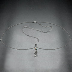 Clear Aurora Gem Southwest Dreamcatcher Dangle Belly Ring Belly Chain