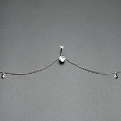 Clear Gem Double Heart Double Mount Belly Ring Belly Chain