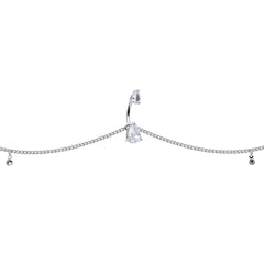 Clear Gem Double Drop Double Mount Belly Ring Belly Chain