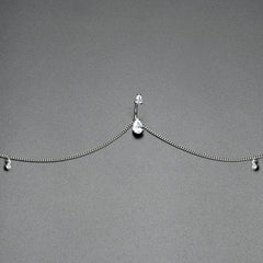 Clear Gem Double Drop Double Mount Belly Ring Belly Chain