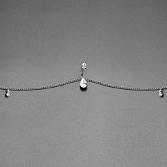 Clear Gem Double Drop Double Mount Belly Ring Belly Chain