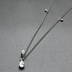 Clear Gem Double Drop Double Mount Belly Ring Belly Chain