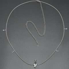 Clear Gem Rococo Butterfly Dangle Belly Ring Belly Chain