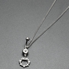 Clear Gem Wreath of Glam Dangle Belly Ring Belly Chain