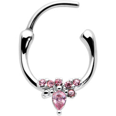 16G 5/16 Pink Gem Bee Glamour Cartilage Clicker