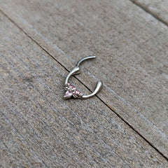 16G 5/16 Pink Gem Bee Glamour Cartilage Clicker