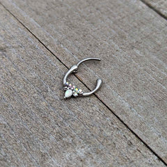 16G 5/16 White Faux Opal Bee Glamour Cartilage Clicker