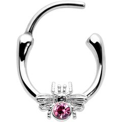 16G 5/16 Pink Gem Ultra Fly Cartilage Clicker