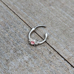 16G 5/16 Pink Gem Ultra Fly Cartilage Clicker