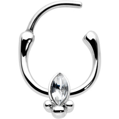 16G 5/16 Clear Gem Deco Oval Cartilage Clicker