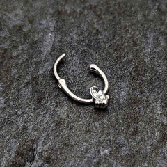 16G 5/16 Clear Gem Deco Oval Cartilage Clicker