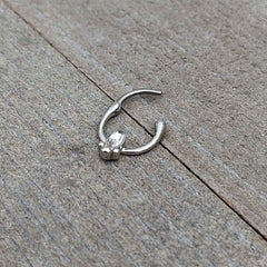 16G 5/16 Clear Gem Deco Oval Cartilage Clicker