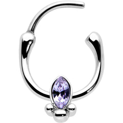 16G 5/16 Purple Gem Deco Oval Cartilage Clicker