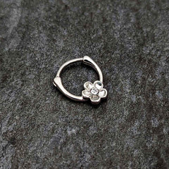 16G 5/16 Clear Gem Sweetheart Flower Cartilage Clicker