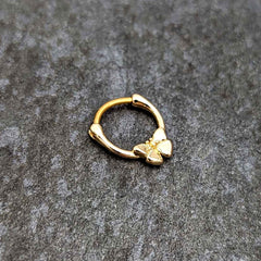 16G 5/16 Gold Tone Simple Textured Butterfly Cartilage Clicker