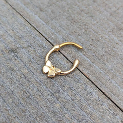 16G 5/16 Gold Tone Simple Textured Butterfly Cartilage Clicker