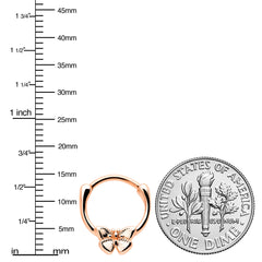 16G 5/16 Rose Gold Tone Simple Textured Butterfly Cartilage Clicker