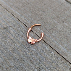 16G 5/16 Rose Gold Tone Simple Textured Butterfly Cartilage Clicker