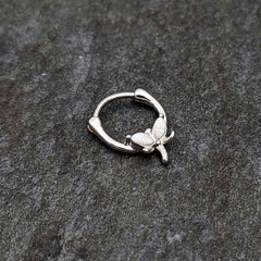 16G 5/16 White Faux Opal Simple Style Dragonfly Cartilage Clicker