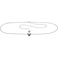Rainbow Gem Butterfly Beauties Double Mount Belly Ring Belly Chain