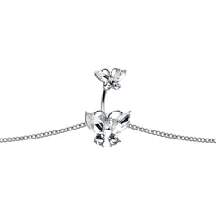 Clear Gem Butterfly Beauties Double Mount Belly Ring Belly Chain