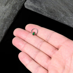 16G 3/8 Poison Green Bottle Glow in the Dark Hinged Segment Ring
