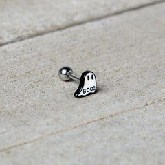 16G 1/4 White Ghost Glow in the Dark Cartilage Tragus Earring