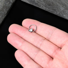 16G 3/8 White Ghost Glow in the Dark Halloween Hinged Segment Ring