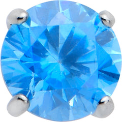 16G 5/16 Blue CZ Gem ASTM F-136 Implant Grade Titanium Hex End Labret Tragus