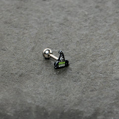 16G 1/4 Good Witch Hat Glow in the Dark Cartilage Tragus Earring