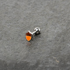 16G 5/16 Autumn Acorn Brown Orange Cartilage Tragus Earring
