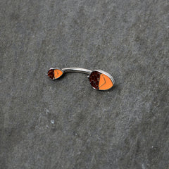 Autumn Acorn Brown Orange Fall Double Mount Belly Ring